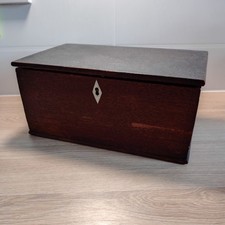 Vintage Wooden Hinged  Box  Tea Chest Trinket