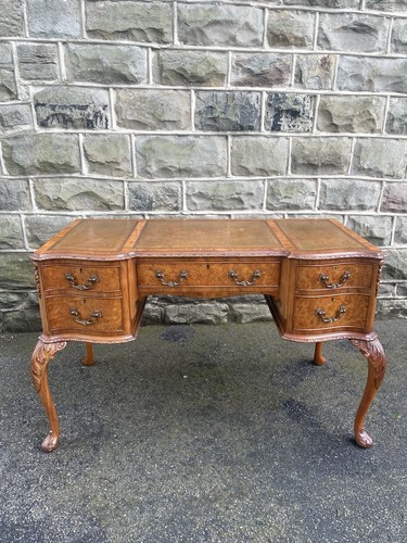 Antique burr walnut writing - walnut,