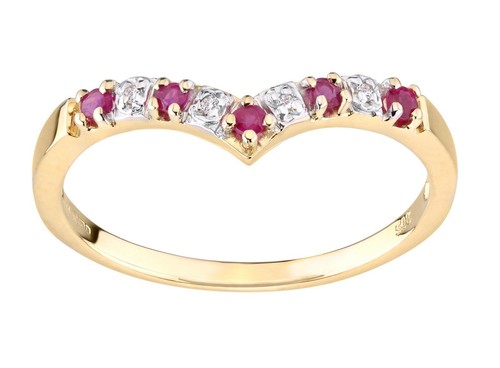 9ct yellow gold - ruby, &