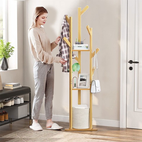 Wooden coat rack floor - coat,