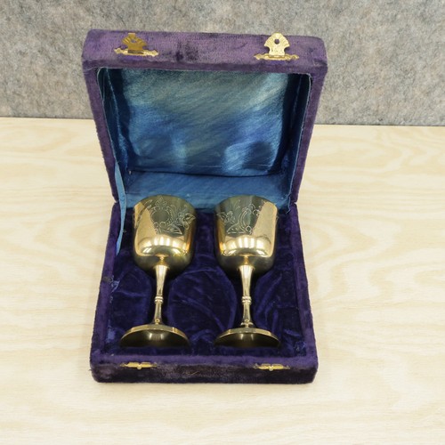 Vintage gold tone goblets - tone,