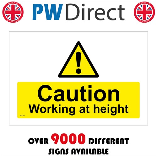 Sign caution working height - sign,