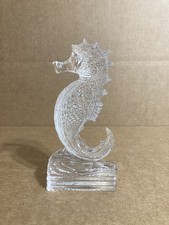 Waterford Crystal Cut Glass Seahorse Figurine Paperweight Ireland 7"