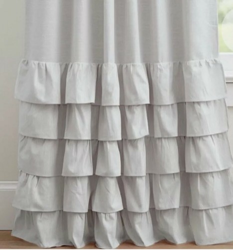 Curtains drapes white ruffle - curtains,
