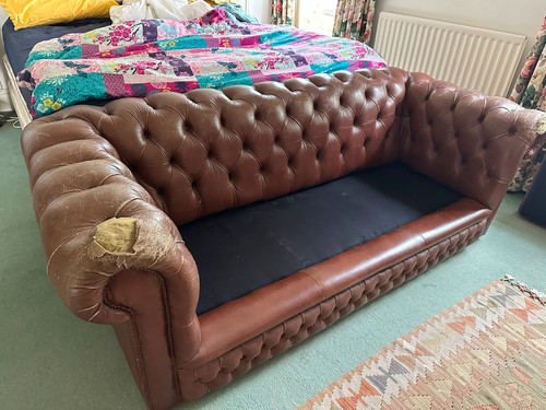 Chesterfield sofa bed - , chestnut