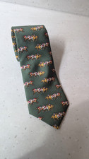 Soprano Country – Racing Jockeys Print on Green Woven Silk Tie