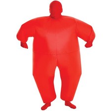 Kids Inflatable Red MegaMorph Costume Boys Girls Blow Up Fat Suit Fancy Dress
