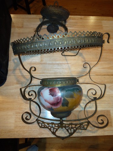 Antique hanging oil - oil, lamp