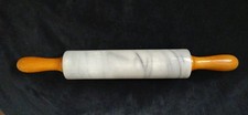 Heavy Vintage Marble Rolling Pin 18”  Wooden Handles 2,78