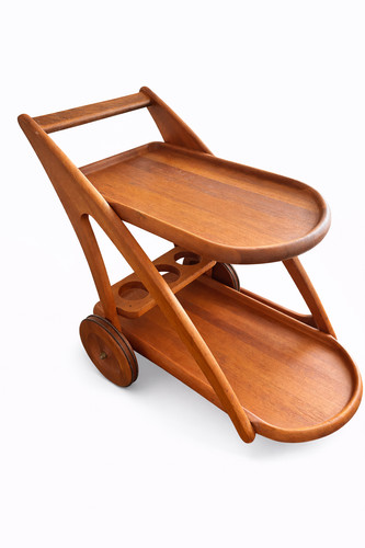 Danish teak serving trolley - , /