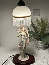 Vintage 1998 Juliana Collection Lady Table Lamp Art Deco Style With Beaded Shade