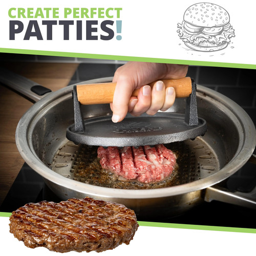 Burger press cast - cast, iron
