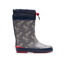 Clarks Kids Unisex,Girls,Boys Tarri Race Kid Grey Combination Wellies