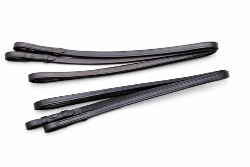 Leather curb reins flat - curb, flat/plain