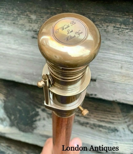 Vintage brass telescope handle - brass,