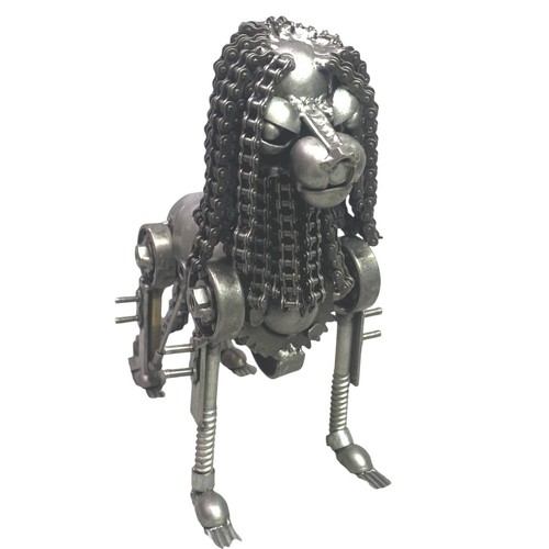 Lion sculpture scrap recycled - lion,