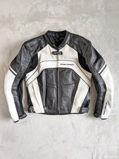 Frank Thomas Kinetik Sport Leather Motorcycle Jacket Black White Mens Size M/40
