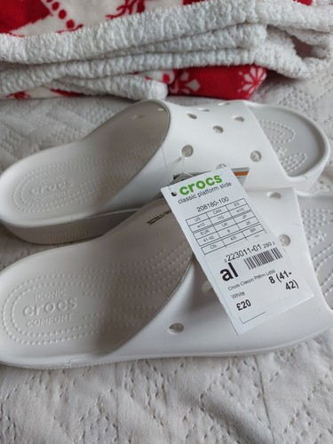 White crocs platform - crocs, slide