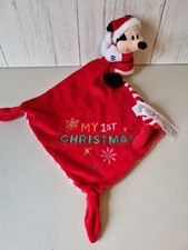 Disney Baby Mickey Mouse Comforter Soft Toy Red My First Christmas Soother 