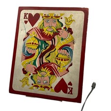 Vintage Playing Card Storage Box King of Hearts Large Red Box 1950s–60s
