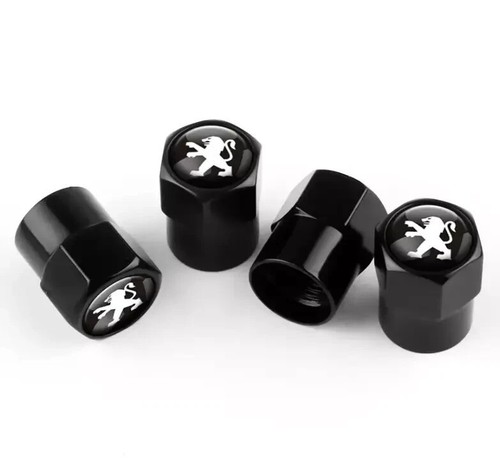 Peugeot black metal tire valve - metal,