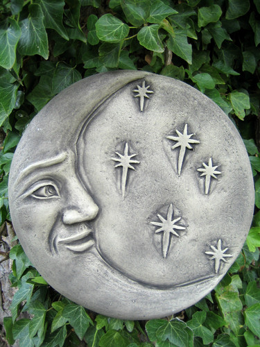 Moon wall plaque stone garden - wall,