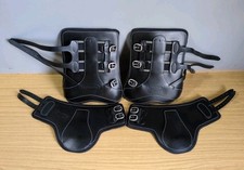 BNIP John Whitaker Leather Tendon & Fetlock Boots - Black, Large *Free Postage*