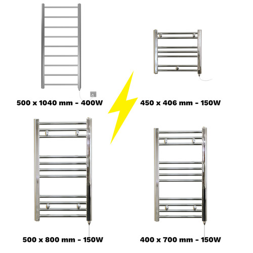 Chrome heated electric - heated, towel
