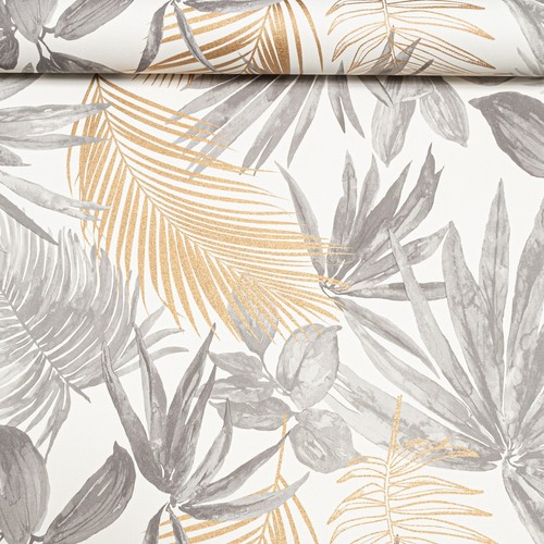 Grey gold leaf wallpaper - grey,