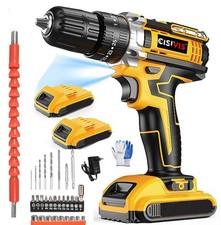 21V Cordless Drill Combi Driver High Power Electric Screwdriver Set 2 Battery UK