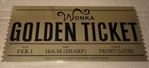 Willy wonka golden ticket no - golden,