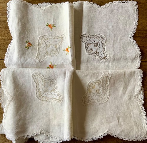 Vintage linen and lace - and, inset