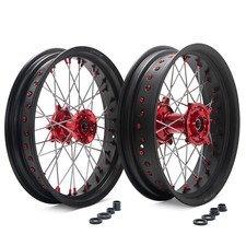 17" Supermoto Jantes Roues Moyeu Rouge pr Honda CRF250R CRF450R CRF 250 450 RX