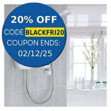 Mira Vigour White & Chrome Manual Power Shower 1.1532.354