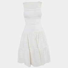 Alaia Ivory Ribbed Knit Fit