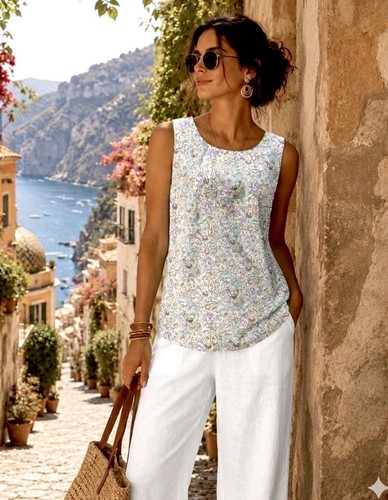 Talbots sleeveless paisley - talbots,