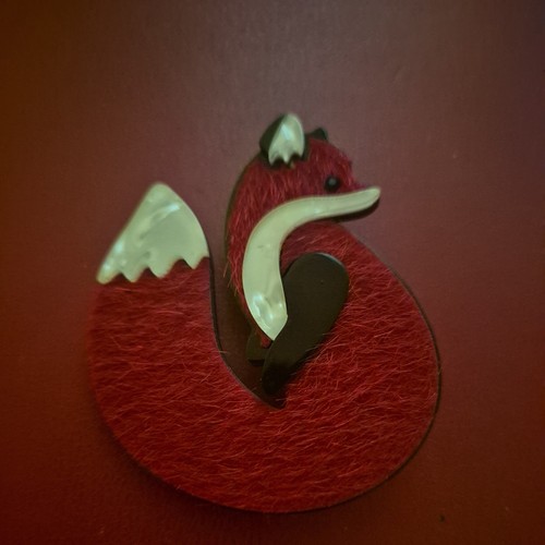 Fox acrylic brooch with - fox,