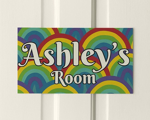 Personalised rainbow door - rainbow,