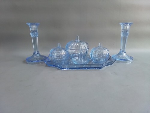 Art deco blue glass - art, vanity