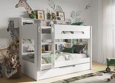 KIDS BUNK BED Flair Interstellar Wooden White with Trundle Great Condition