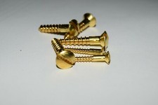 SOLID BRASS SLOTTED COUNTERSUNK RAISED  HEAD WOOD SCREWS 