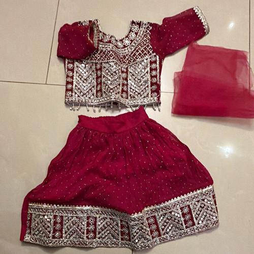 Girls red embellished - red,