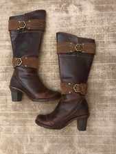 Ladies long brown leather