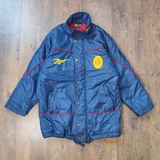 VINTAGE MENS LIVERPOOL 96 97 JACKET REEBOK PADDED TRAINING BENCH COAT SIZE: 32"