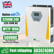 3000W Hybrid Solar Inverter Off-Grid MPPT 100A 230VAC 24V Pure Sine Wave Output