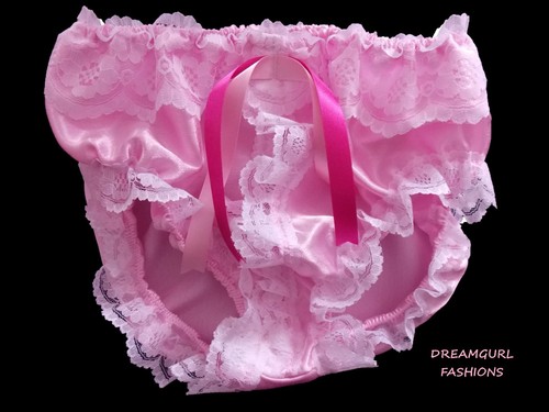 Satin lace knickers - satin, with