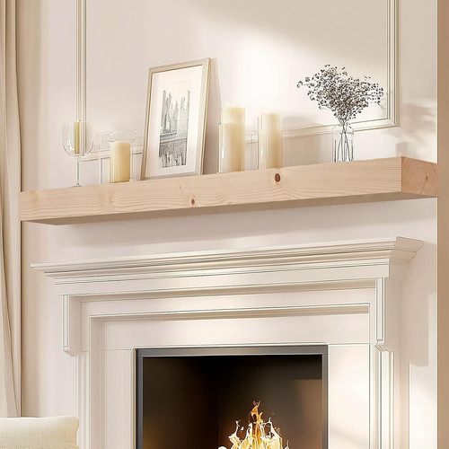 72x7x3in solid wood fireplace - 72x7x3in,