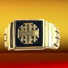 14K Solid Gold Jerusalem Cross