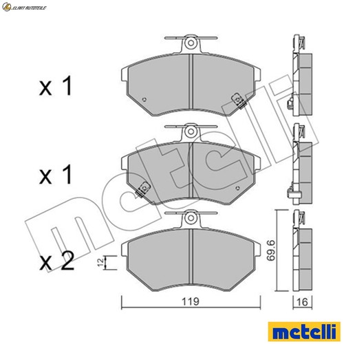 Brake pad set disc - set,