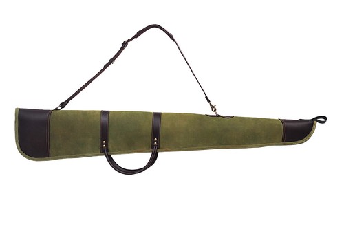 Gun bag canvas leather shotgun - canvas,
